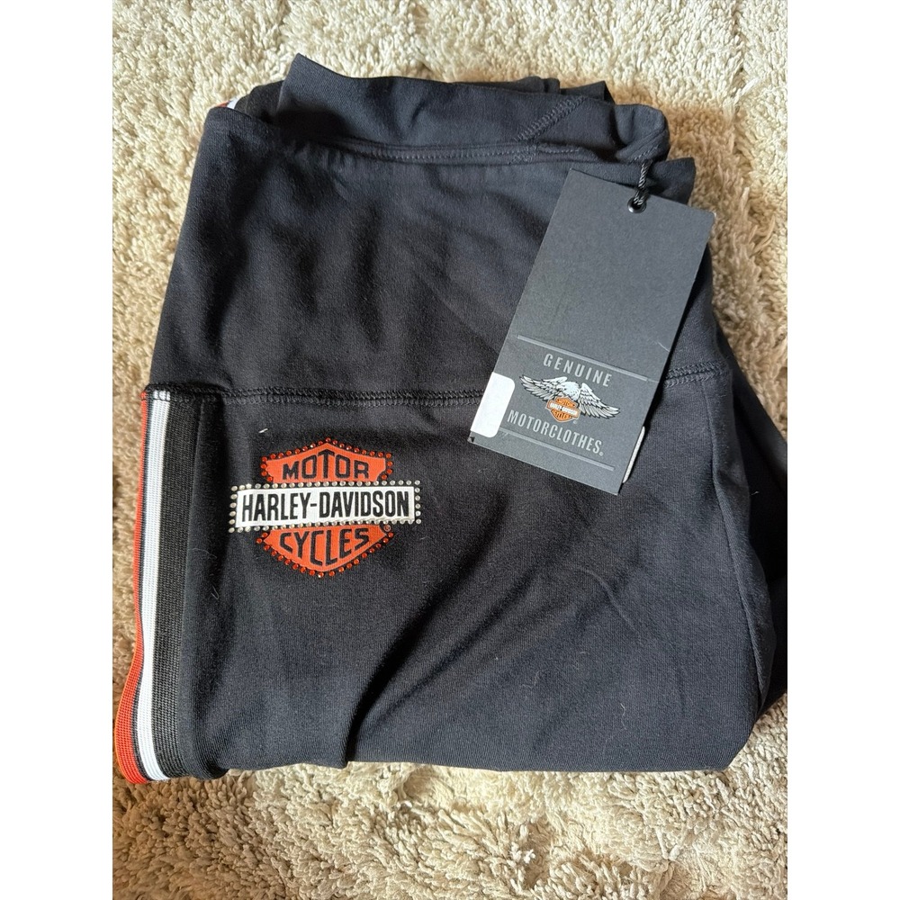 Harley Davidson Side Stripe Bling Rhinestone Leggings - Picture 7 of 7